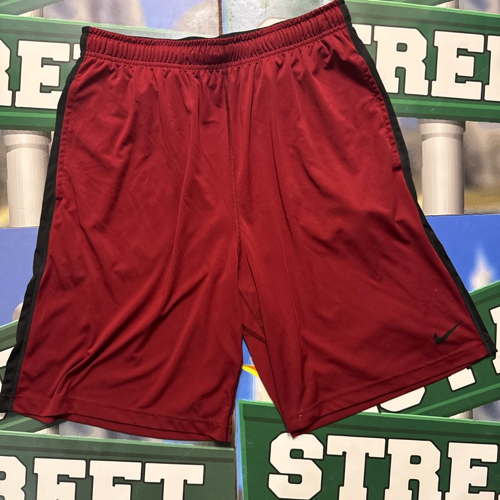 Nike Men's Maroon and Black Athletic Shorts